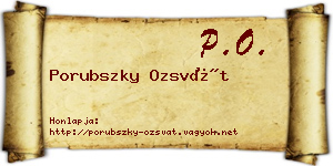 Porubszky Ozsvát névjegykártya